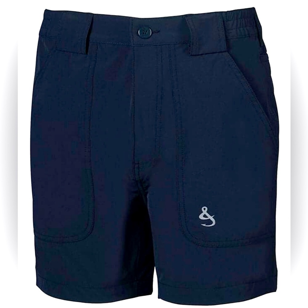 NWOT Hook & Tackle Mens size 40 Beer Can Island 4-Way Stretch Shorts navy blue